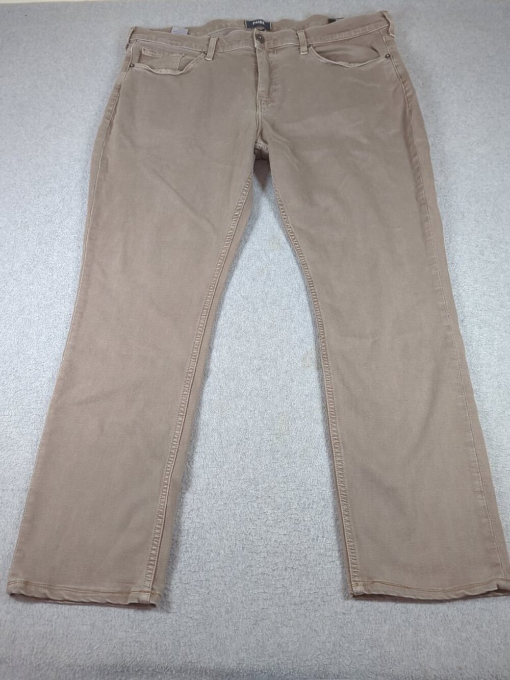 Paige Federal Jeans Men's 38 (Actual 40x30) Beige Slim Straight Stretch